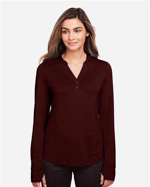 Burgundy Women's JAQ Snap-Up Stretch Performance Pullover - NE400W