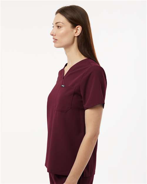 Burgundy Women's Rhena Essential 1-Pocket Scrub V-Neck Top - W10001