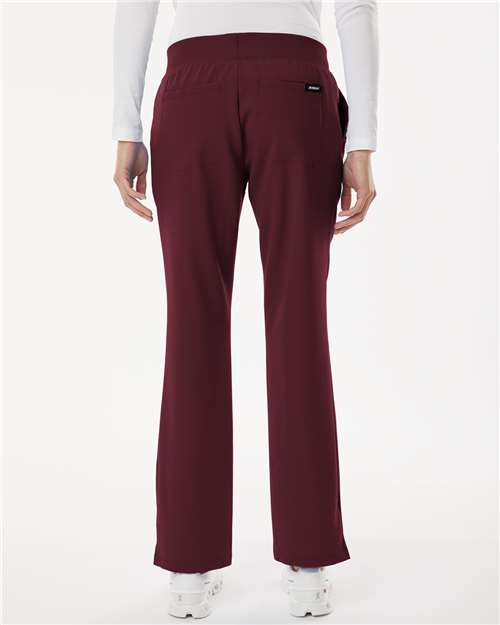 Burgundy Women's Xenos Essential Knit-Waist Scrub Pants - Petite Sizes - W20001P