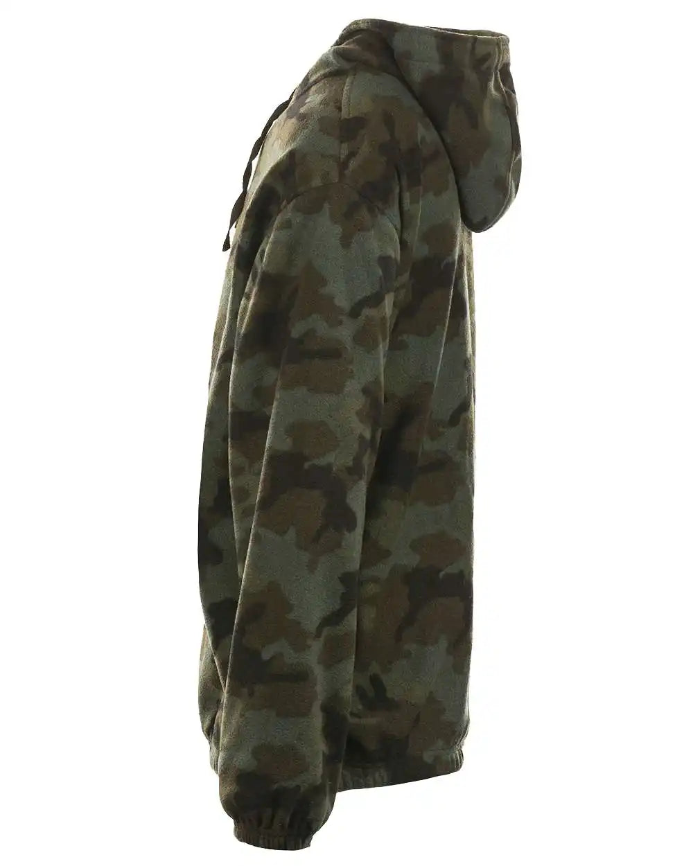 Burnside 3600b Polar Fleece Quarter-zip Hooded Pullover - 3600 - Green Camo