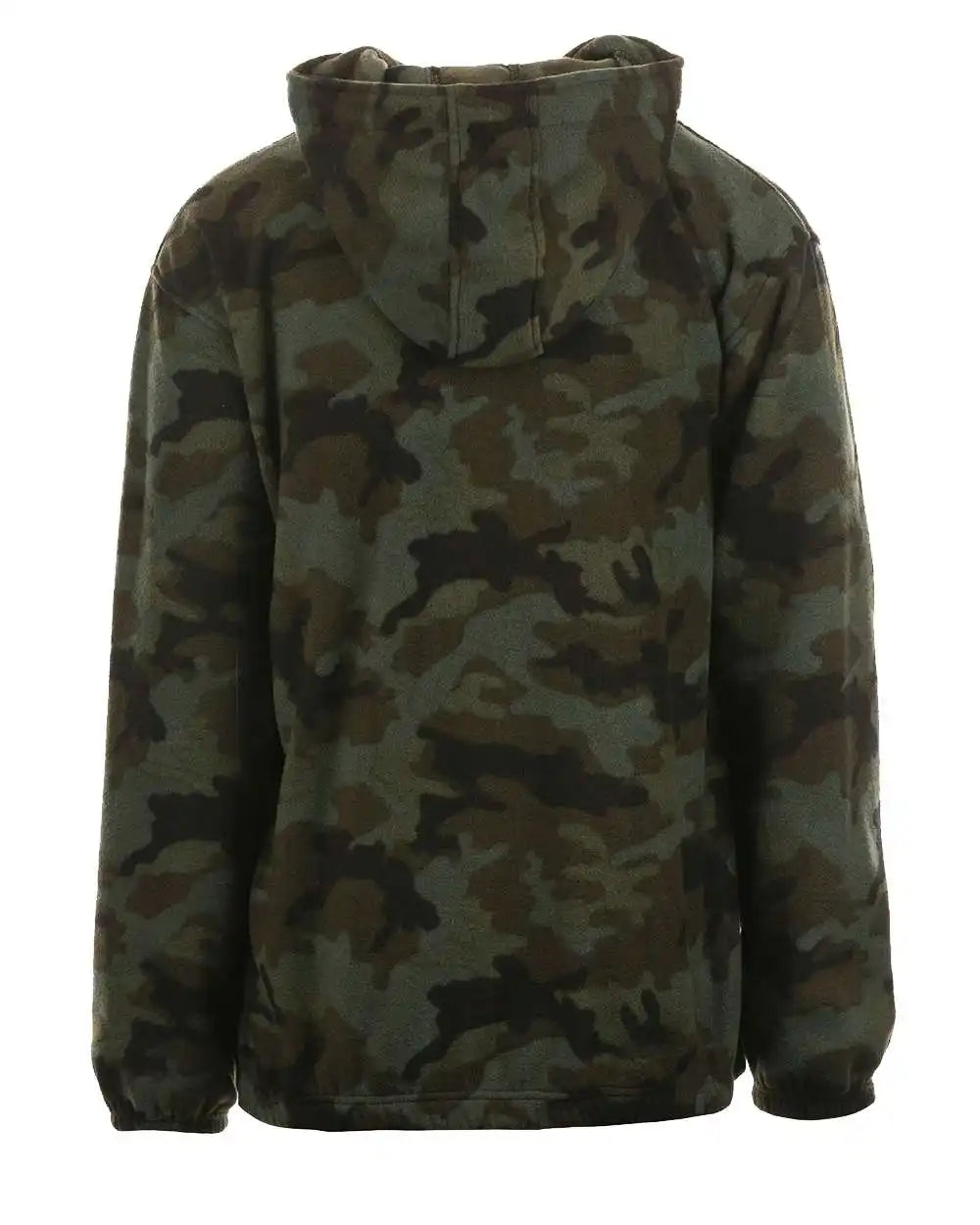 Burnside 3600b Polar Fleece Quarter-zip Hooded Pullover - 3600 - Green Camo