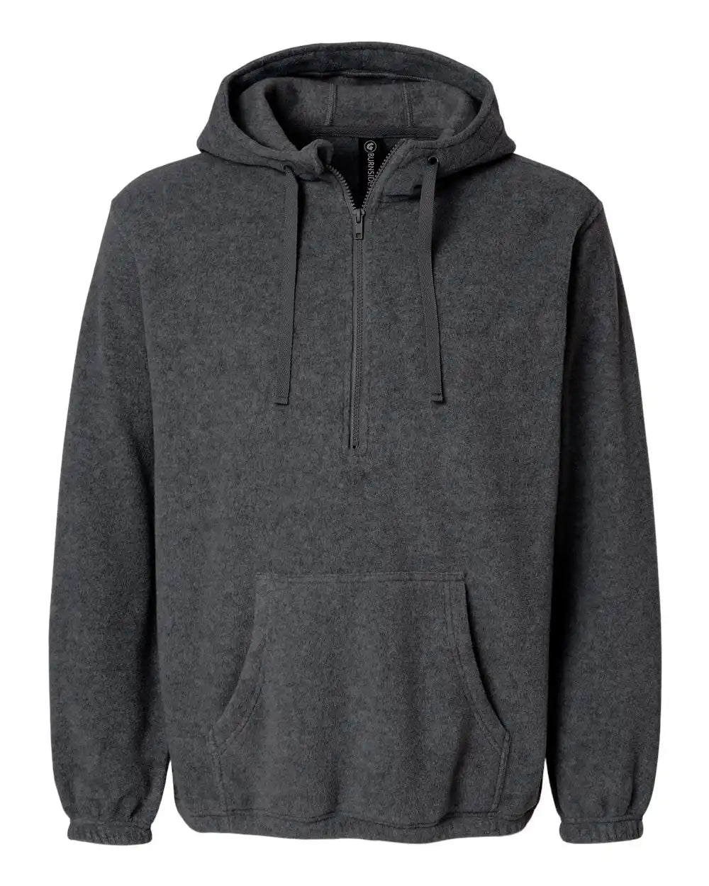 Burnside 3600b Polar Fleece Quarter-zip Hooded Pullover - 3600 - Heather Charcoal - s