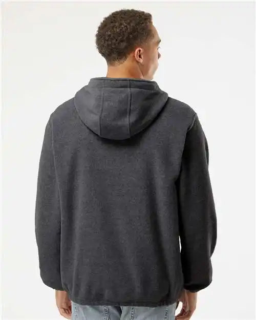 Burnside 3600b Polar Fleece Quarter-zip Hooded Pullover - 3600 - Heather Charcoal