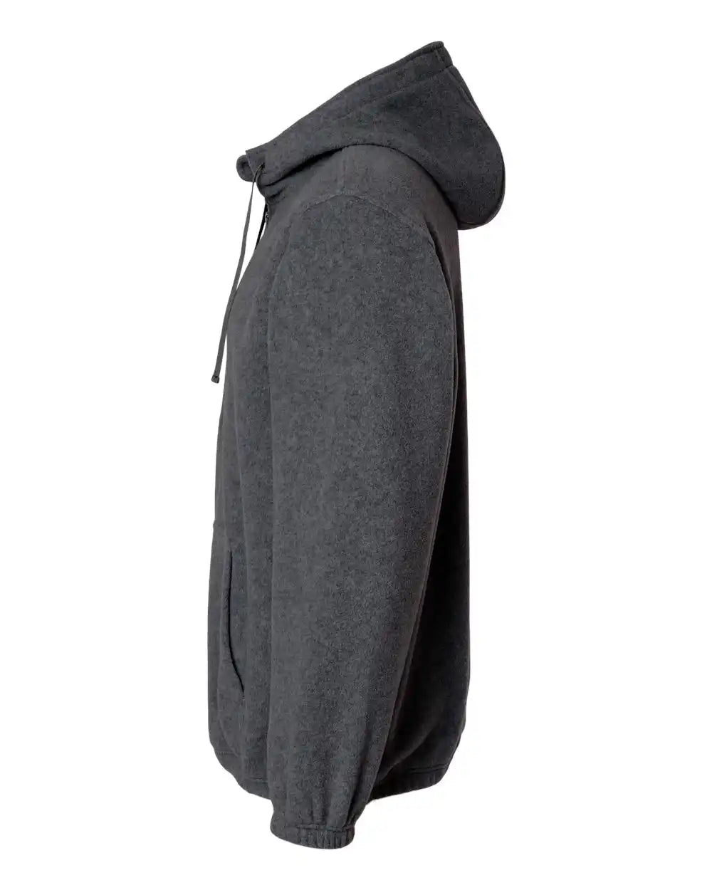 Burnside 3600b Polar Fleece Quarter-zip Hooded Pullover - 3600 - Heather Charcoal