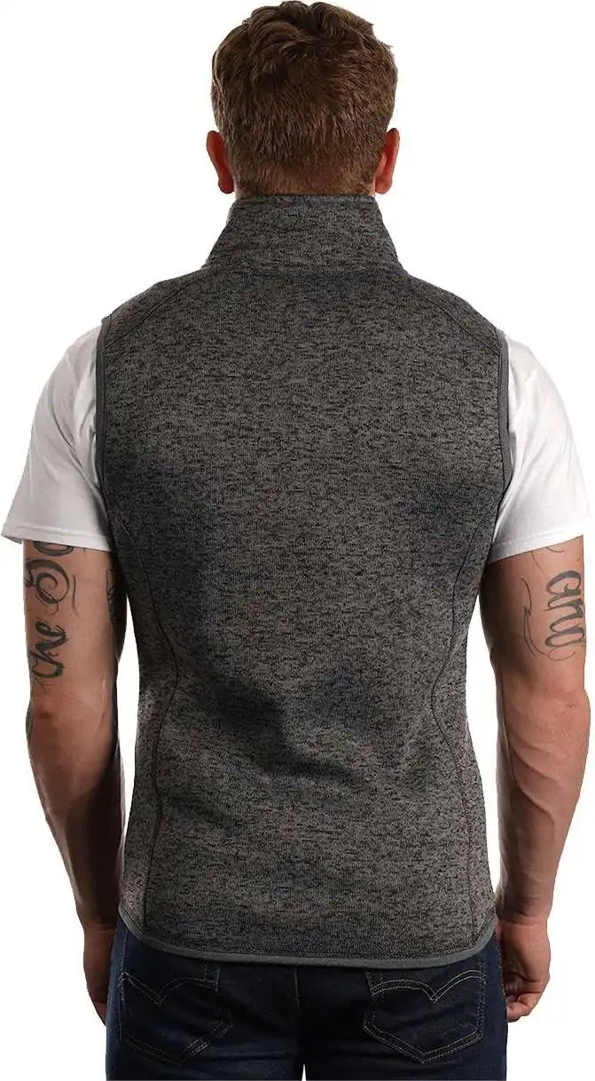Burnside 3910 Sweater Knit Vest - Heather Charcoal