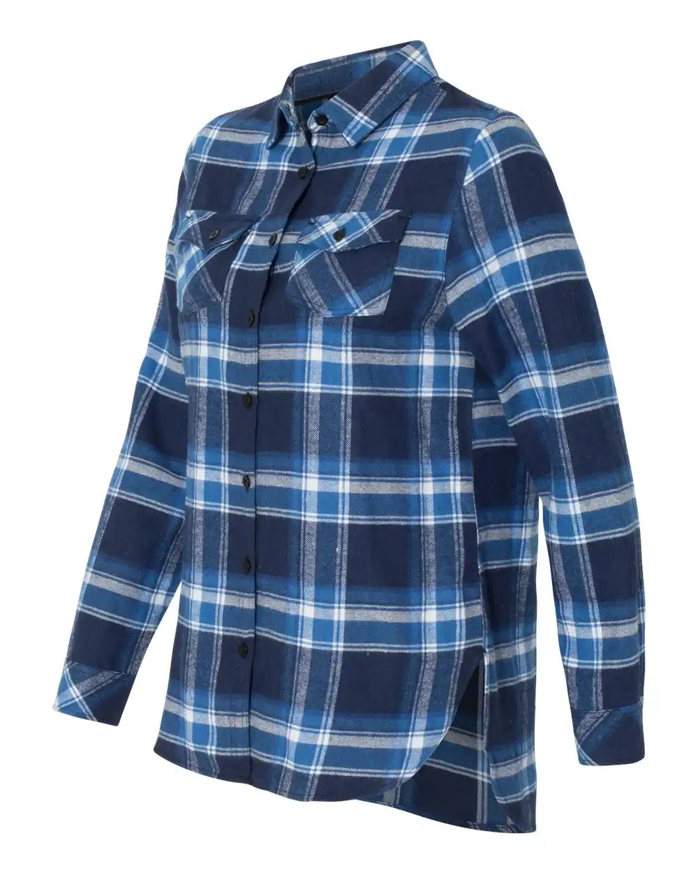 Burnside 5210 Women’s Yarn-dyed Long Sleeve Flannel Shirt - Blue White - Blue/ / s