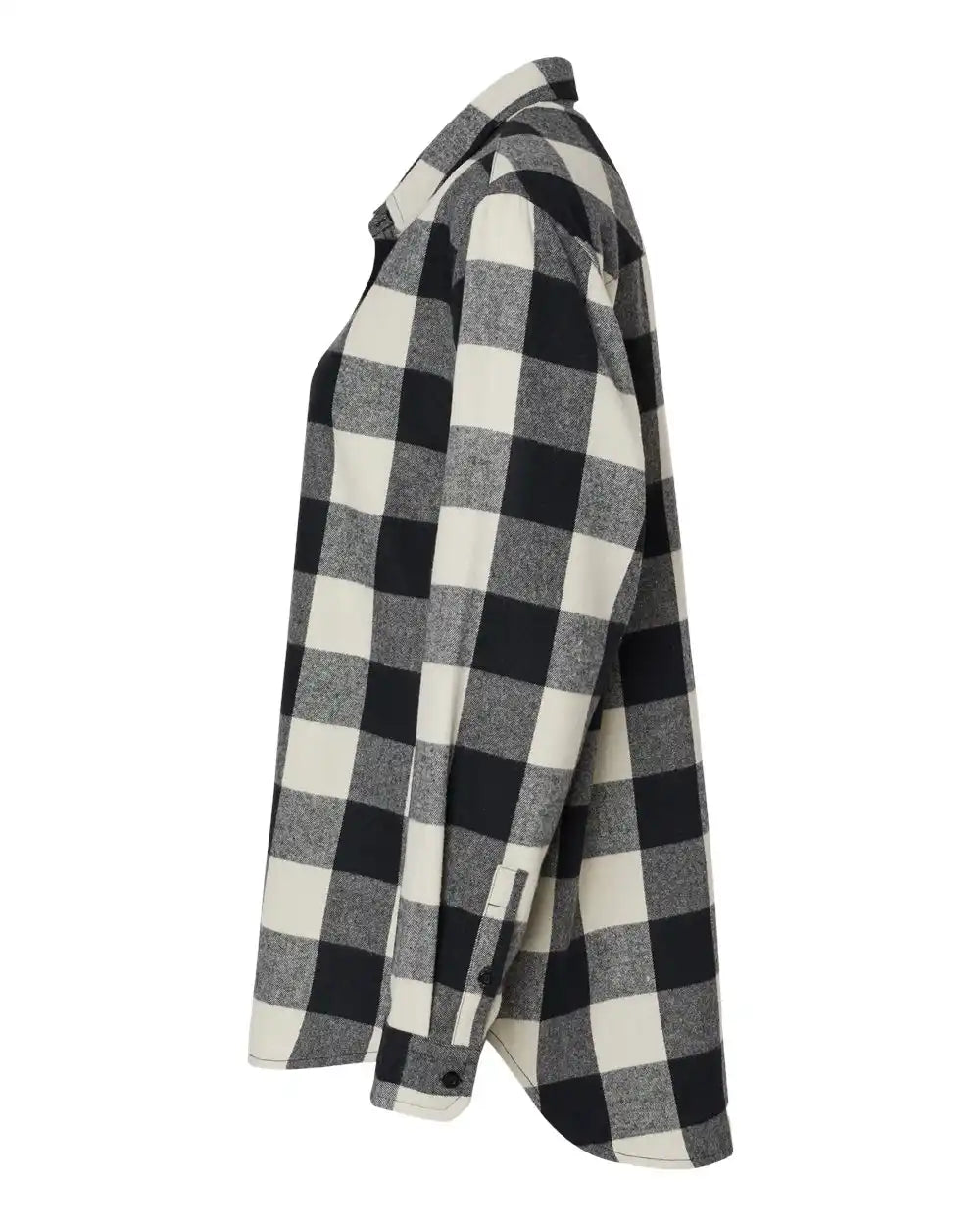 Burnside 5215 Women’s Boyfriend Flannel - Ecru Black Buffalo
