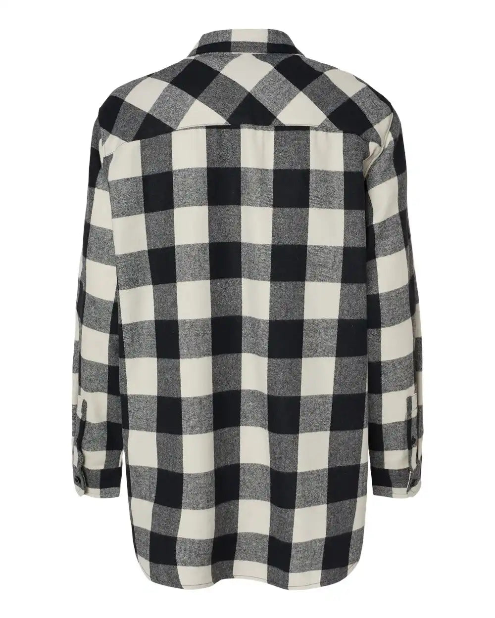 Burnside 5215 Women’s Boyfriend Flannel - Ecru Black Buffalo