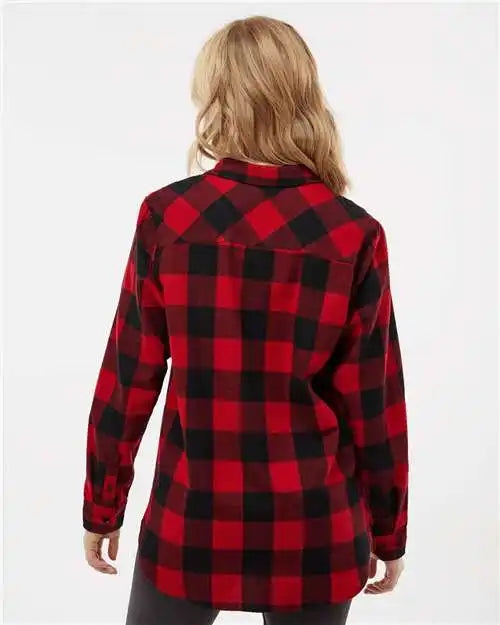 Burnside 5215 Women’s Boyfriend Flannel - Red Black Buffalo