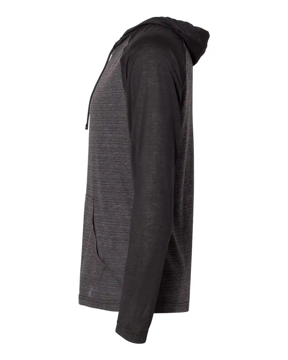 Burnside 8127 Yarn-dyed Hooded Raglan T-shirt - Striated Black Solid