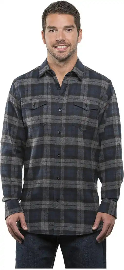 Burnside 8210 Yarn-dyed Flannel Shirt - Navy - s