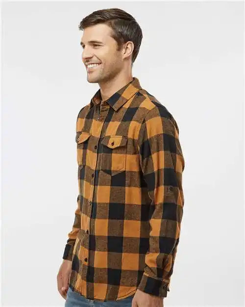 Burnside 8210 Yarn-dyed Flannel Shirt - Tobacco Black Buffalo