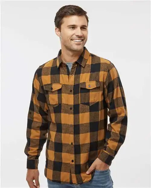 Burnside 8210 Yarn-dyed Flannel Shirt - Tobacco Black Buffalo