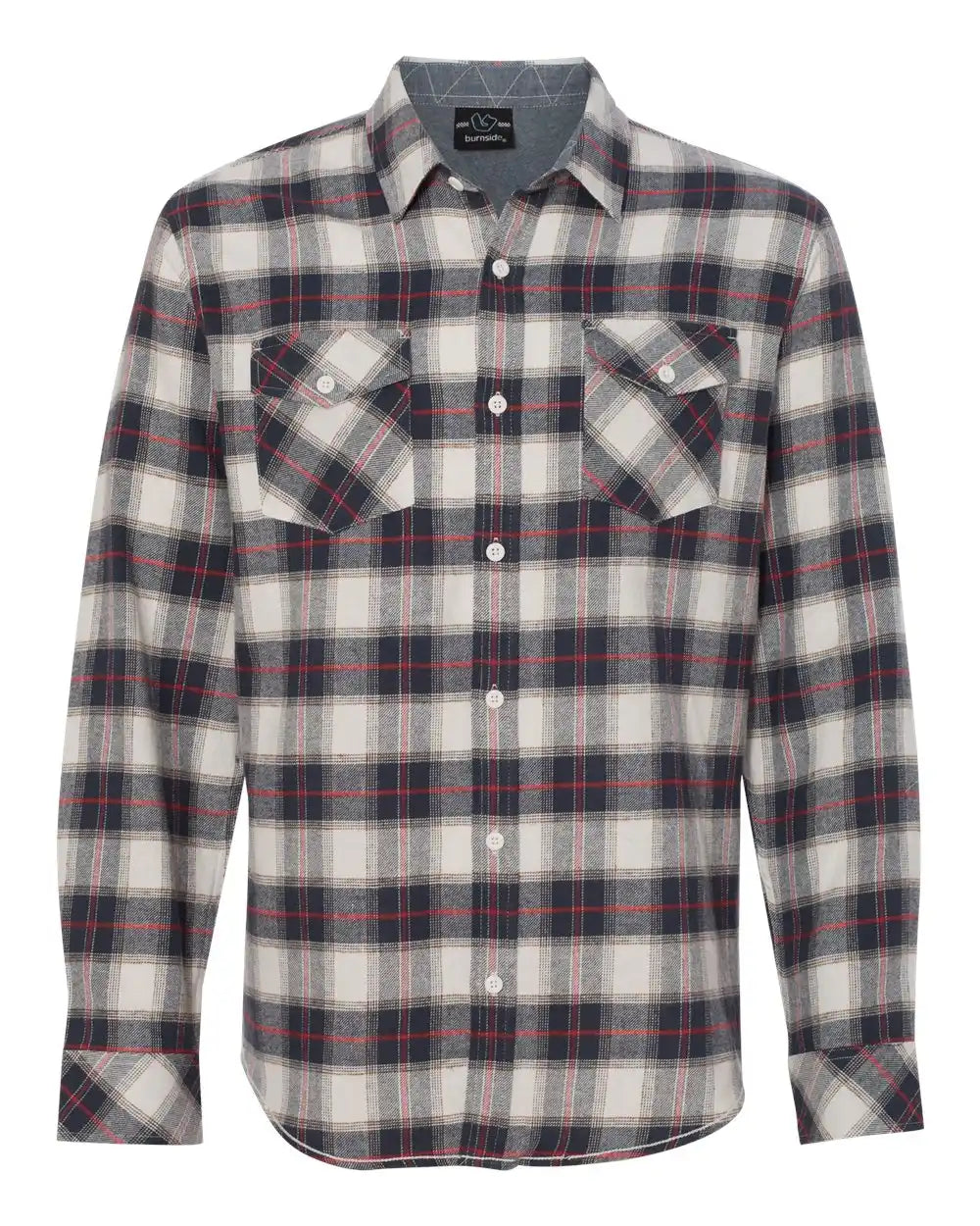 Burnside 8210 Yarn-dyed Flannel Shirt - White Red