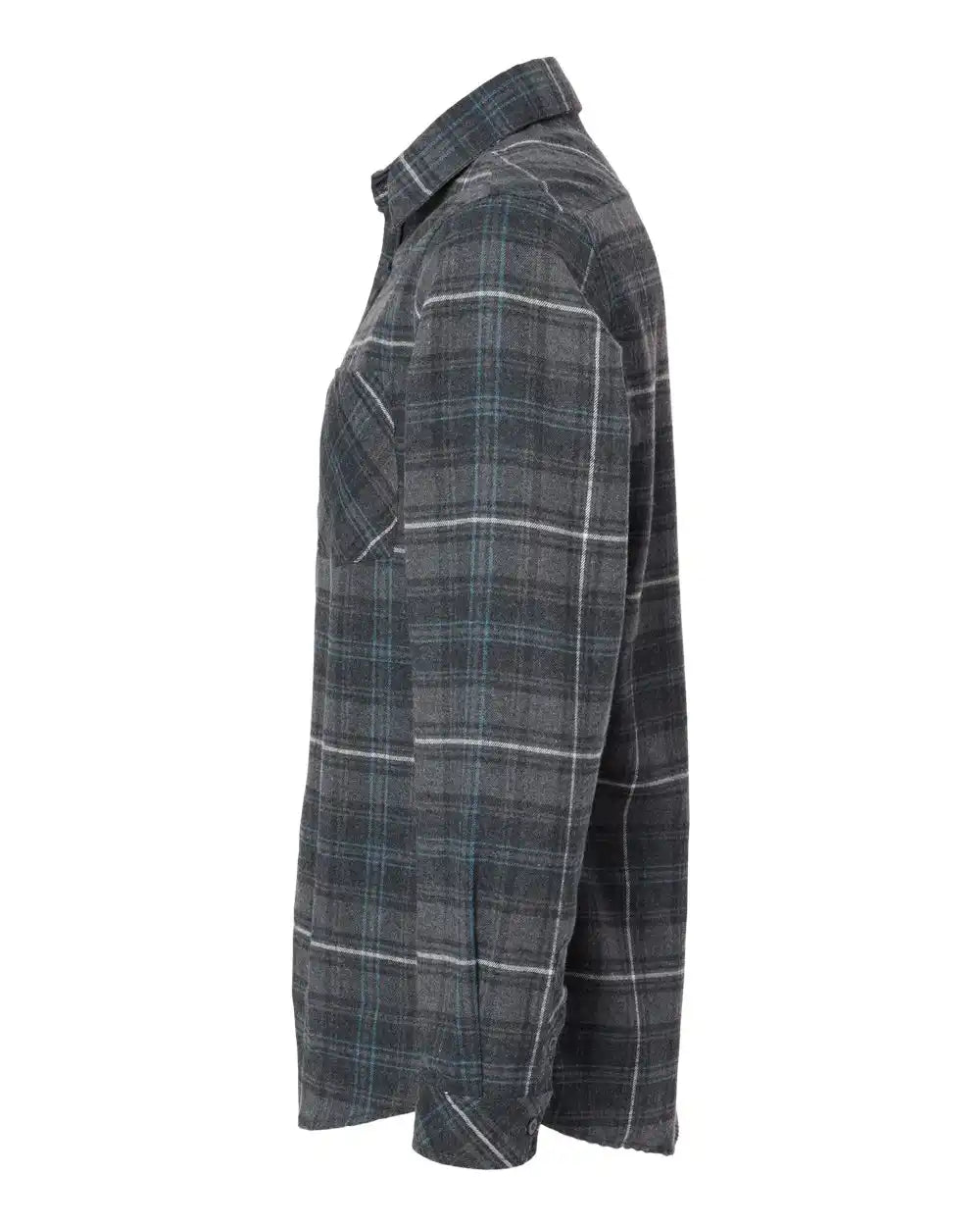Burnside 8212 Open Pocket Flannel Shirt - Charcoal Blue