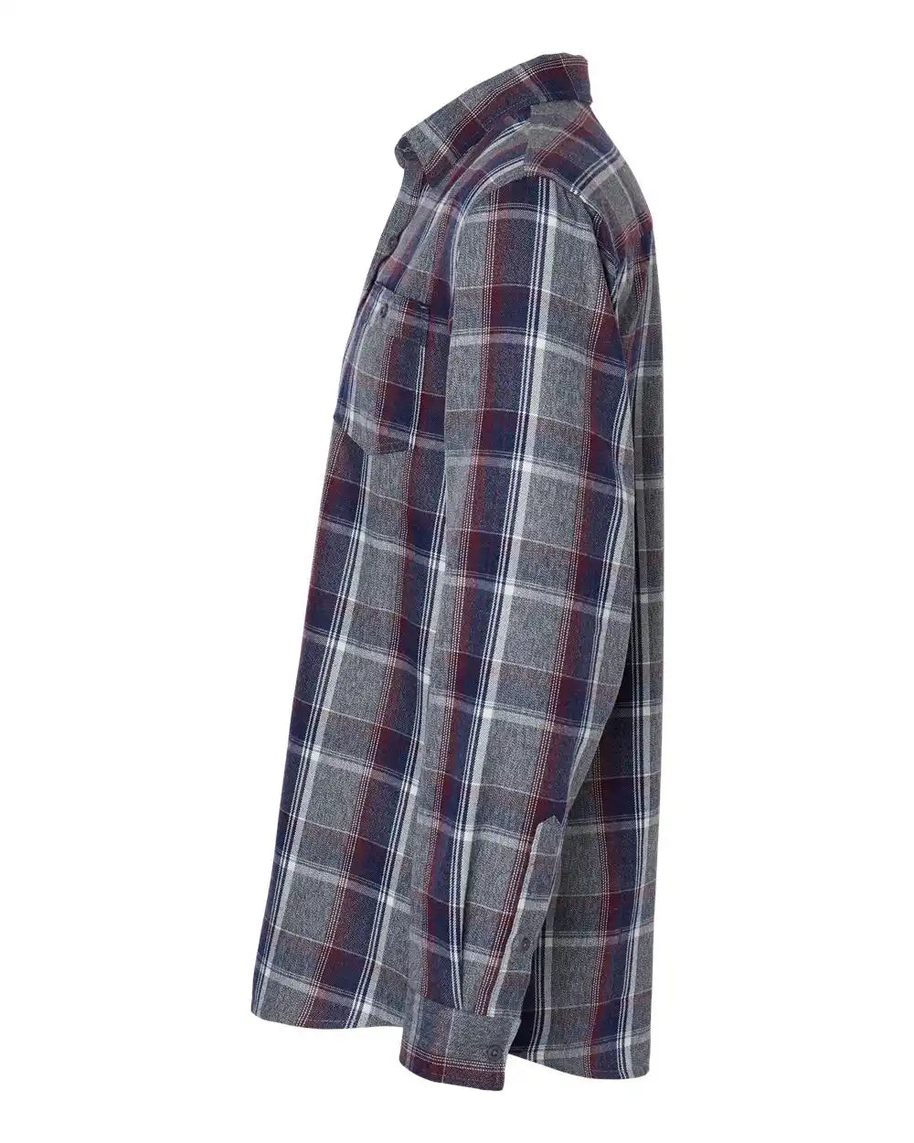 Burnside 8220 Perfect Flannel Work Shirt - Heather Grey Navy