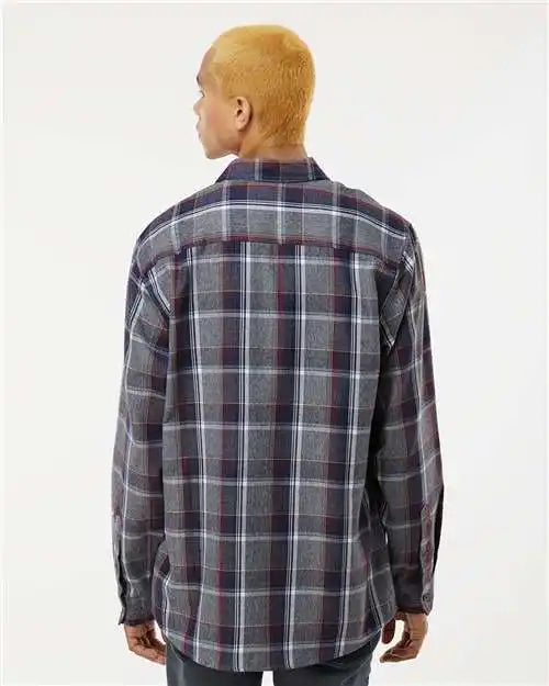 Burnside 8220 Perfect Flannel Work Shirt - Heather Grey Navy