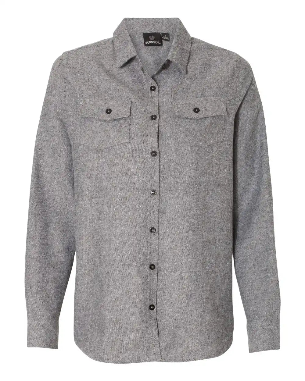 Burnside B5200b Women’s Solid Flannel Shirt - 5200 - Heather Grey - s