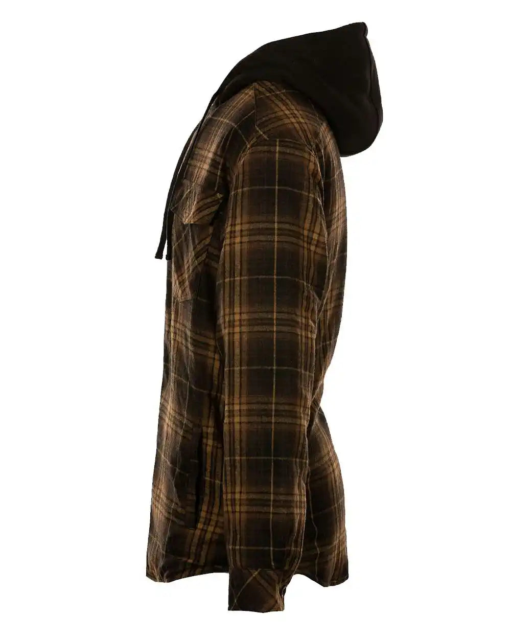 Burnside B8620b Quilted Flannel Hooded Jacket - 8620 - Brown Black