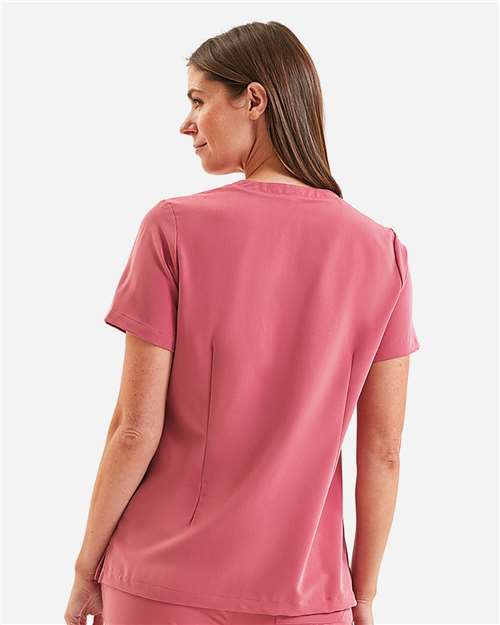 Calm Pink Women's Limitless V-Neck Stretch Scrub Top - NN300