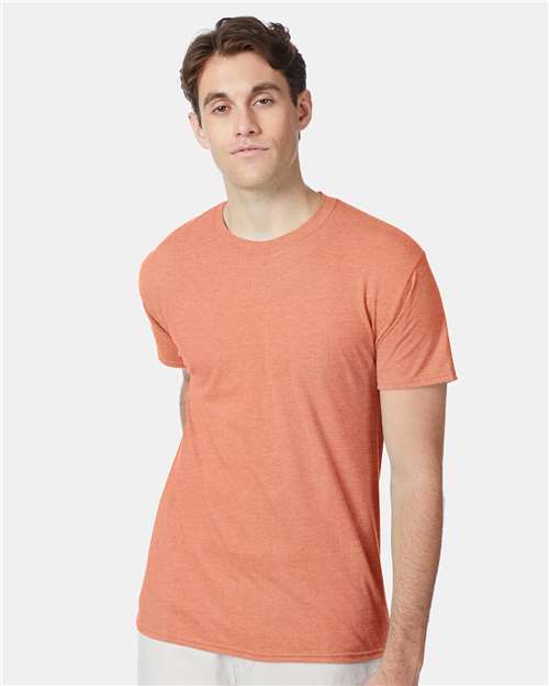 Front View of Cantaloupe Heather Perfect-T Triblend T-Shirt - 42TB