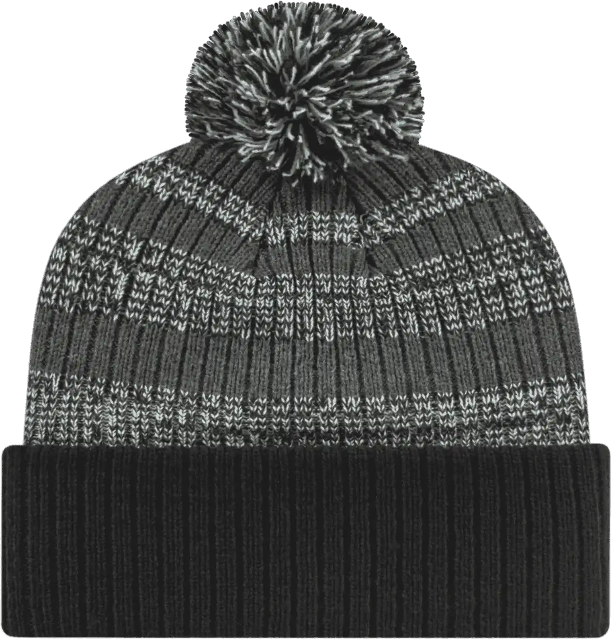 Cap America Ik57 Heavy Ribbed Knit with Cuff Beanie - Dark Heather White Black - one Size Fits Most