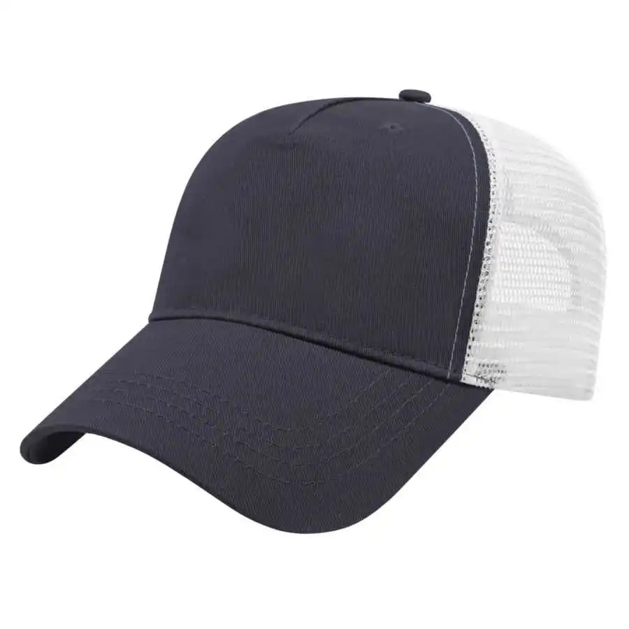 Cap America X600 x Tra Value Five Panel Mesh Back - Navy White - one Size Fits Most