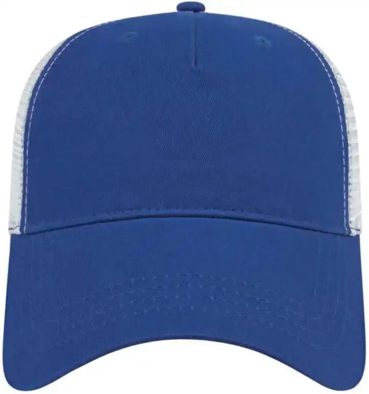 Cap America X600 x Tra Value Five Panel Mesh Back - Royal White - one Size Fits Most