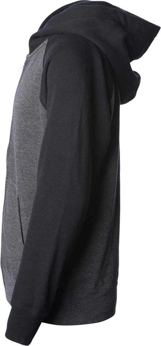 Carbon/ Black Toddler Lightweight Special Blend Raglan Zip Hood - PRM10TSBZ