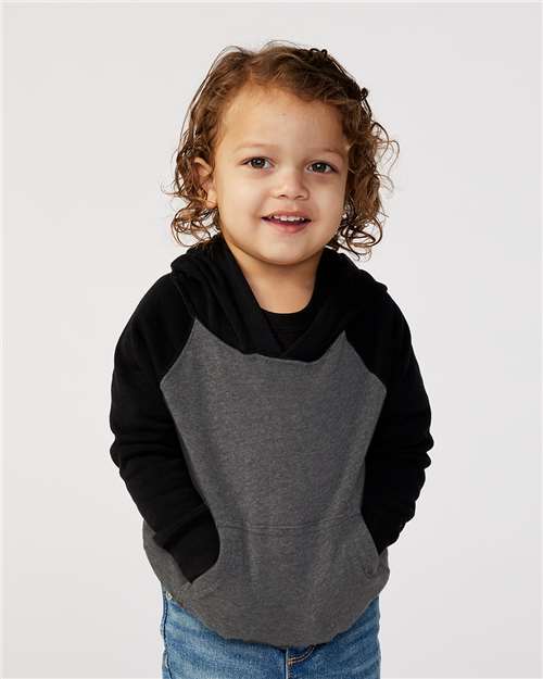 Carbon/ Black Toddler Special Blend Hooded Raglan Sweatshirt - PRM10TSB