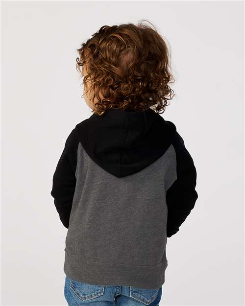 Carbon/ Black Toddler Special Blend Hooded Raglan Sweatshirt - PRM10TSB