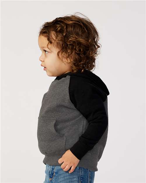 Carbon/ Black Toddler Special Blend Hooded Raglan Sweatshirt - PRM10TSB