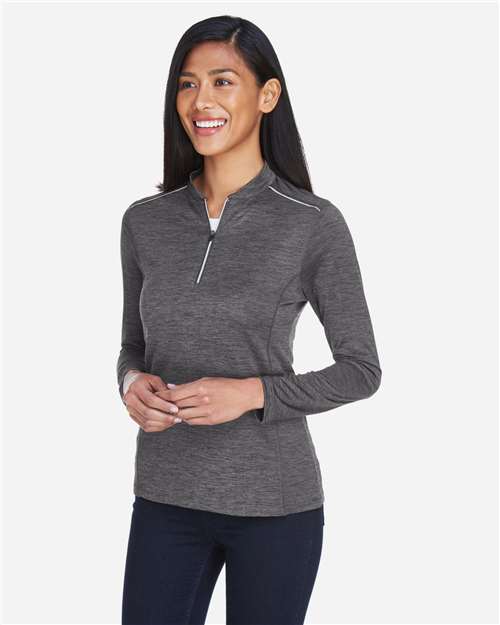 Carbon/ Black Women's Kinetic Performance Quarter-Zip Pullover - CE401W