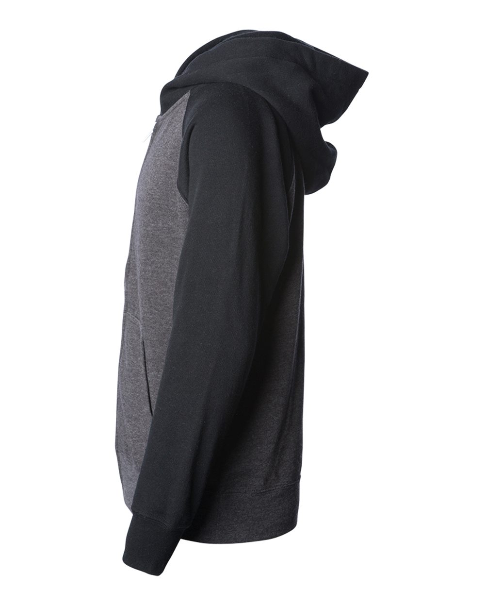 Carbon/ Black Youth Lightweight Special Blend Raglan Zip Hood - PRM15YSBZ
