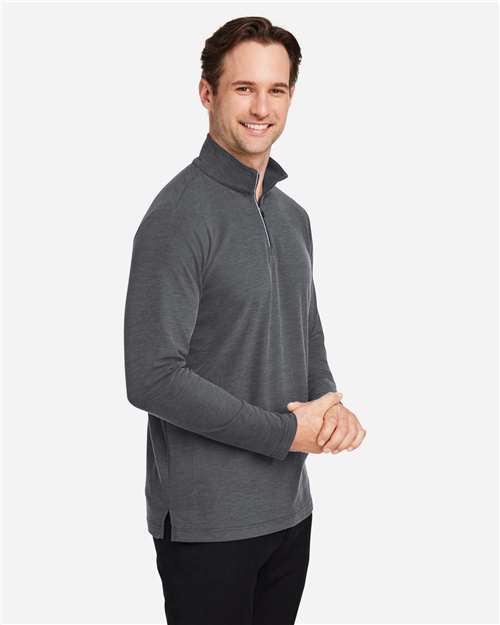 Carbon Heather Men's Fusion ChromaSoft™ Pique Quarter-Zip Pullover - CE405