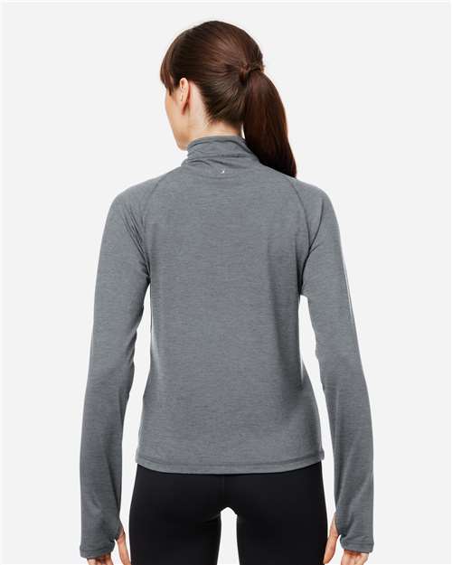 Carbon Marble Women's Marbled Jersey Fairway Quarter-Zip Pullover - PDP8023