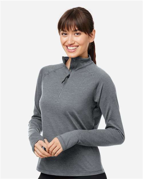 Carbon Marble Women's Marbled Jersey Fairway Quarter-Zip Pullover - PDP8023