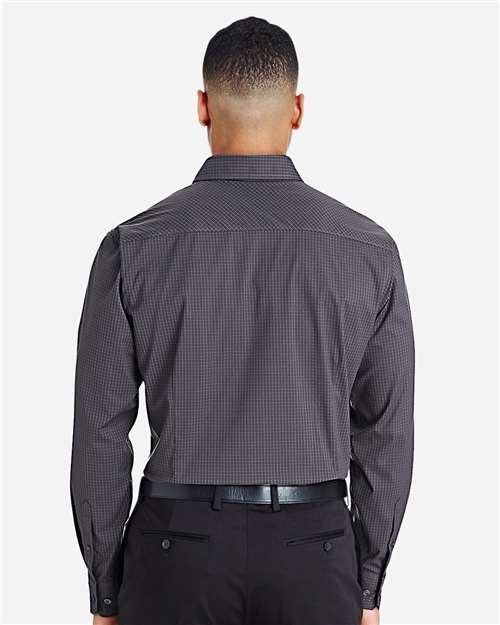 Carbon Men's CrownLux Performance® Tonal Mini Check Woven Dress Shirt - DG535