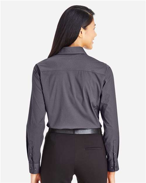 Carbon Women's CrownLux Performance® Tonal Mini Check Woven Dress Shirt - DG535W