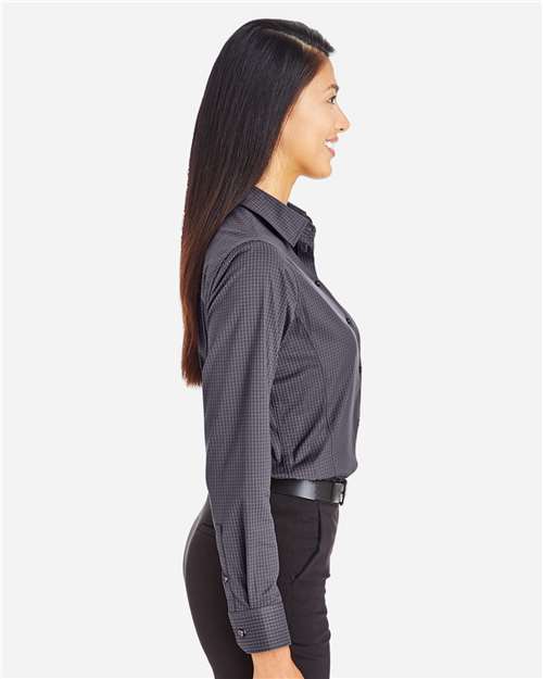 Carbon Women's CrownLux Performance® Tonal Mini Check Woven Dress Shirt - DG535W