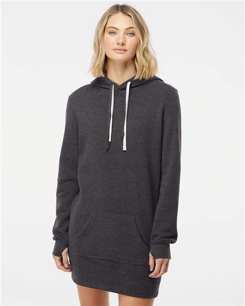 Carbon Women’s Special Blend Hooded Sweatshirt Dress - PRM65DRS