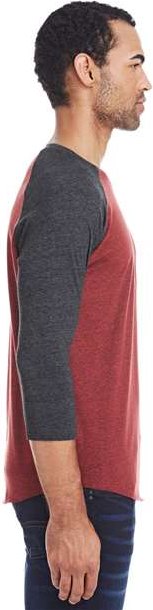 Cardinal Black/ Black Triblend Triblend Three-Quarter Sleeve Raglan T-Shirt - 302G