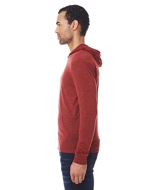 Cardinal Black Triblend Triblend Full-Zip Lightweight Hooded Sweatshirt - 302Z