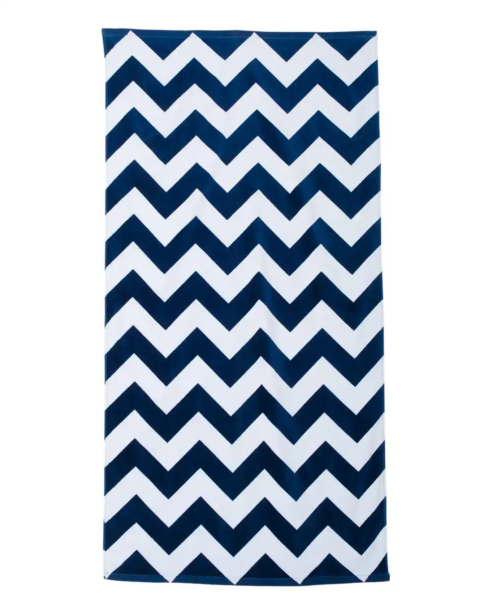 Carmel Towel Company C3060x Chevron Velour Beach - Navy - Osfa