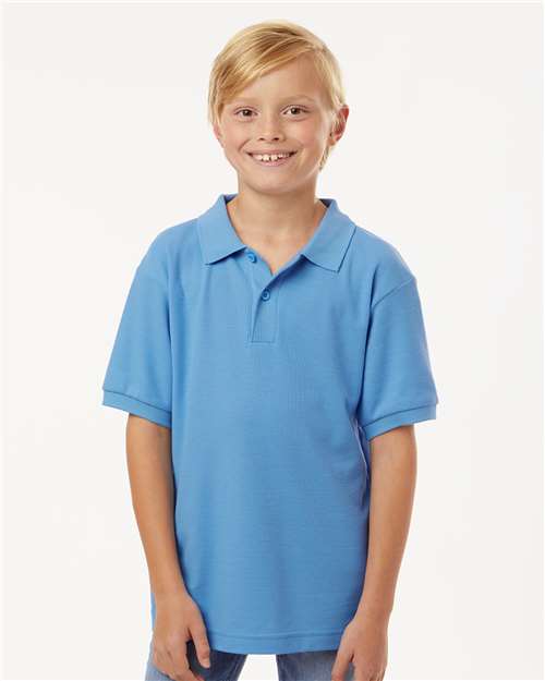 Carolina Blue Youth Pique Polo - 62800Y