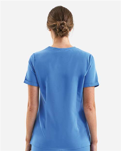 Ceil Blue Women's Invincible V-Neck Stretch Scrub Top - NN310