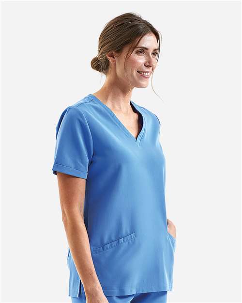 Ceil Blue Women's Invincible V-Neck Stretch Scrub Top - NN310