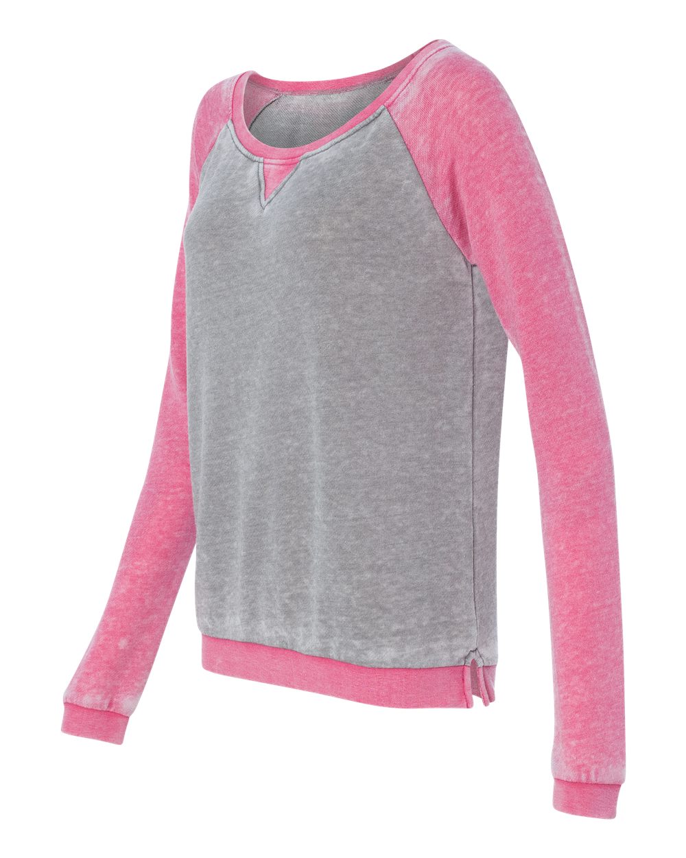 Cement/ Wildberry Women’s Zen Fleece Raglan Sweatshirt - 8927