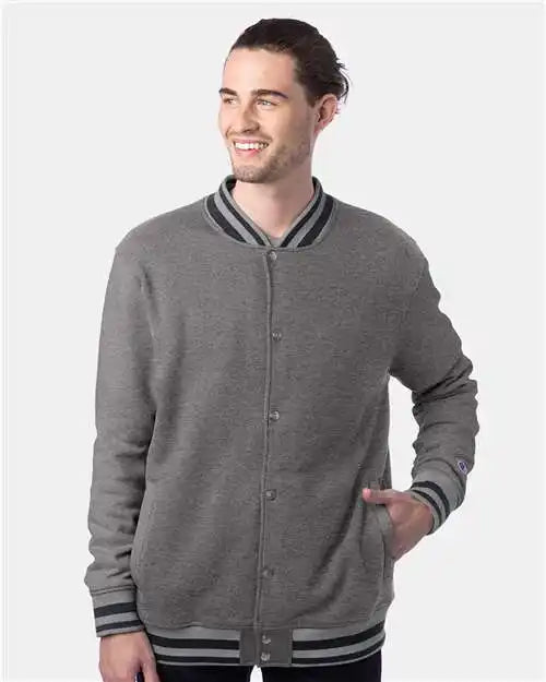 Champion Co100 Unisex Bomber Jacket - Oxford Grey Charcoal Heather