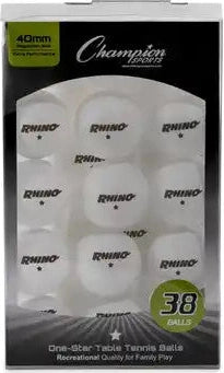 Champion Sports 1str38 1-star Table Tennis Balls - 38 Pk
